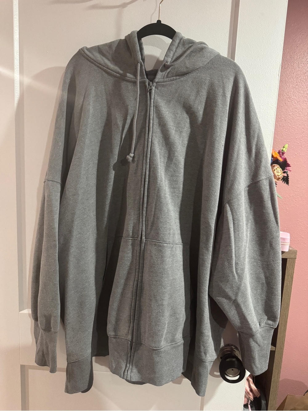 Wild Fable Oversized Gray Zip-Up Hoodie